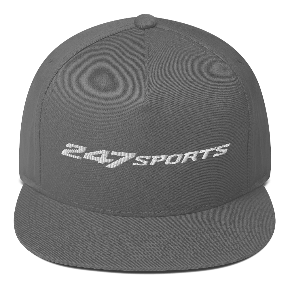 247 Sports Logo White Embroidered Flat Bill Hat - Paramount Shop