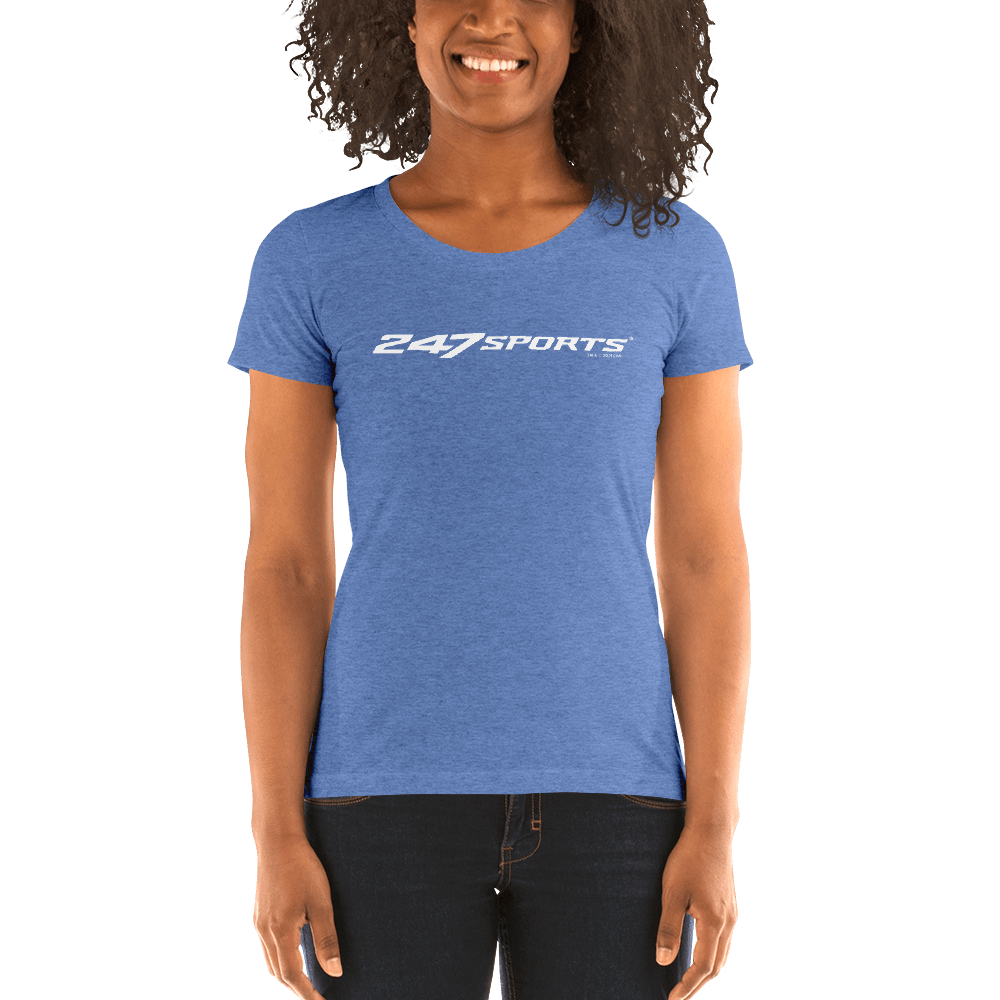 247 Sports White Logo Women's Tri - Blend Short Sleeve T - Shirt - Paramount Shop