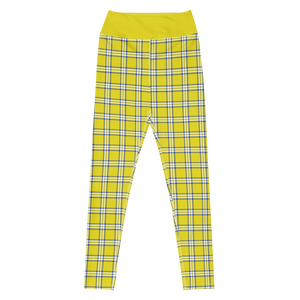 Clueless Pantalón de cintura alta a cuadros amarillo Leggings