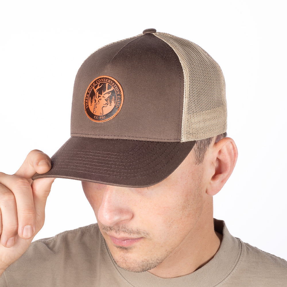 Fire Country As Seen On Leather Patch Trucker Hat