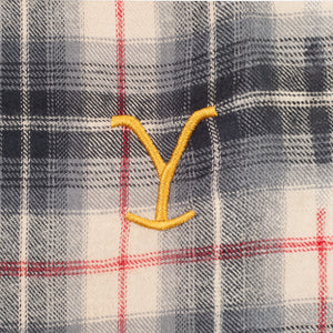 Yellowstone Y Gestickt Logo HerrenCabin Jams Flanell-Pyjama Hosen