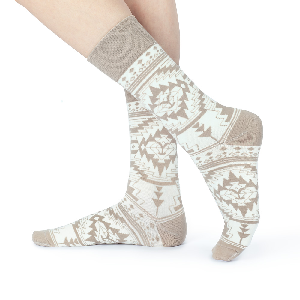 Yellowstone White Aztec Logo Socks