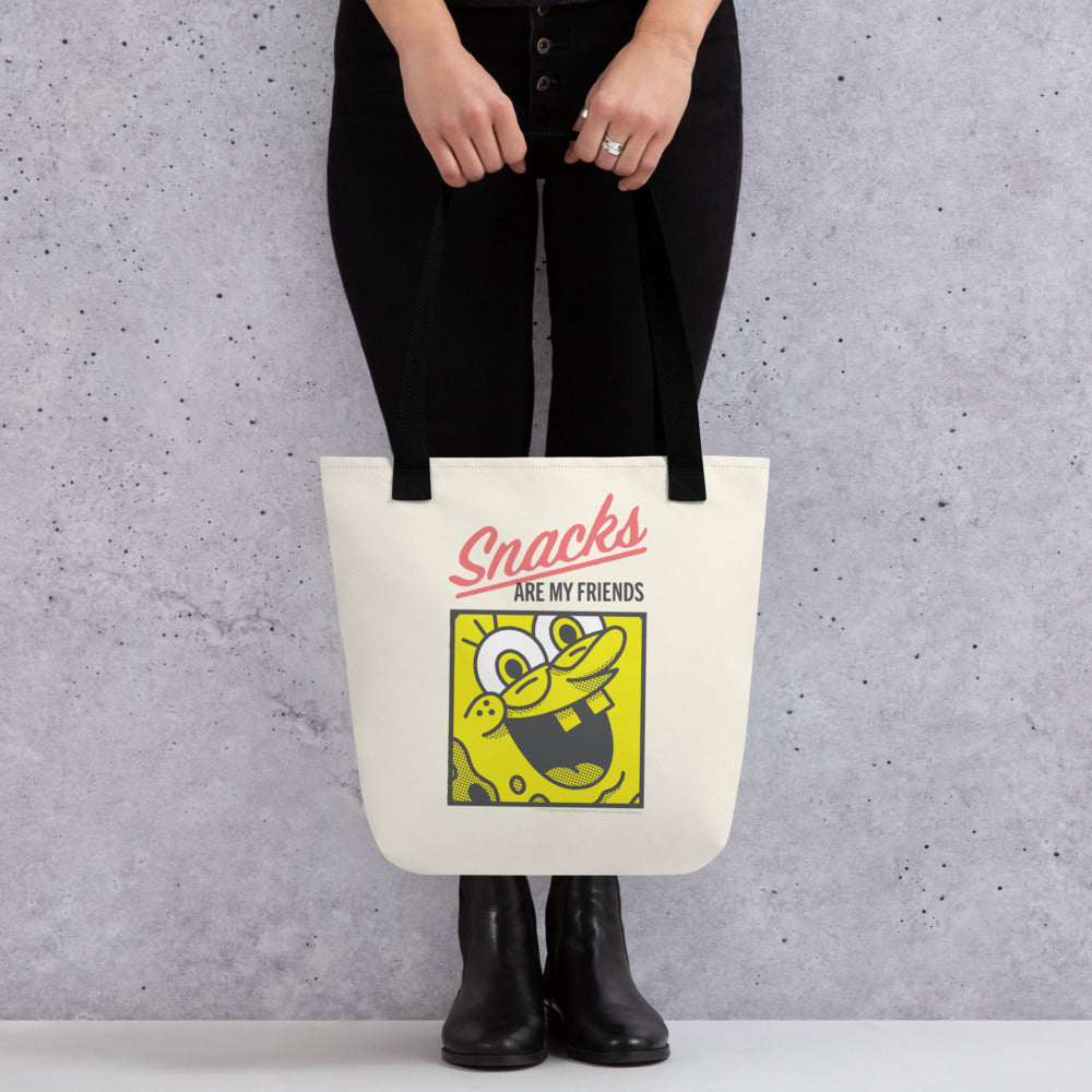 SpongeBob SquarePants Snacks Are My Friends Tote Bag