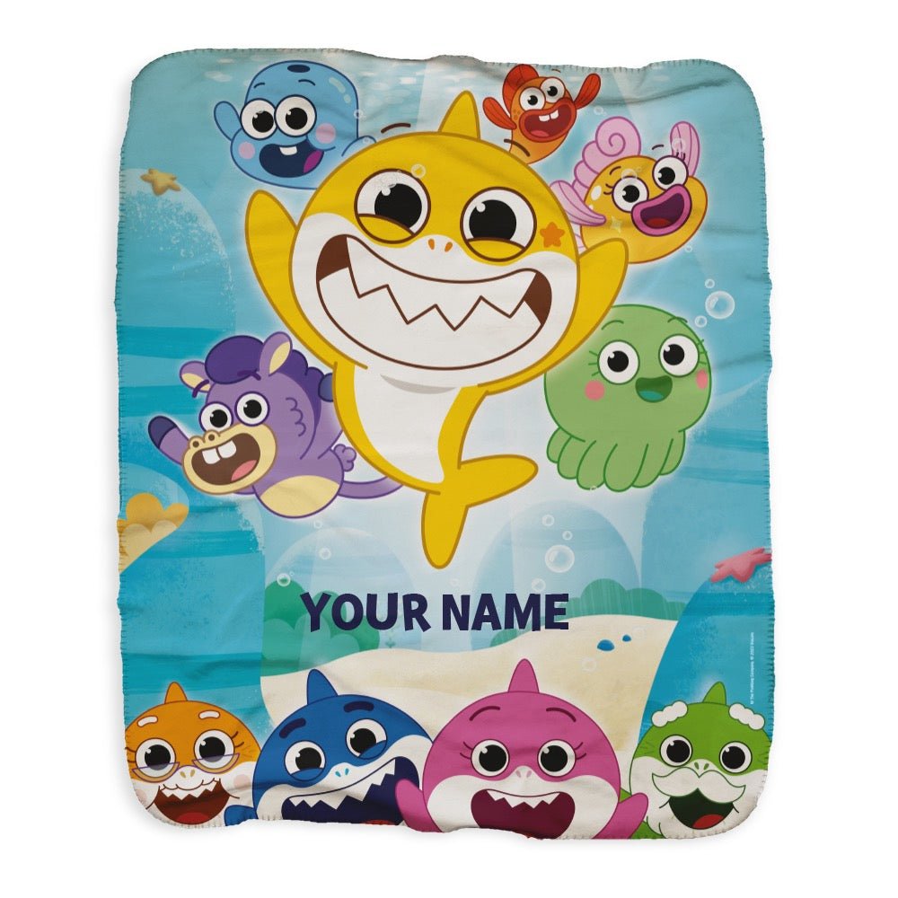 Baby Shark's Big Show Unterwasserwelt Personalisierbar Sherpa-Decke