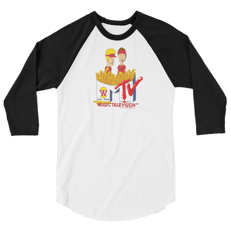 Beavis and Butt - Head Burger World Unisex 3/4 Sleeve Raglan Shirt - Paramount Shop