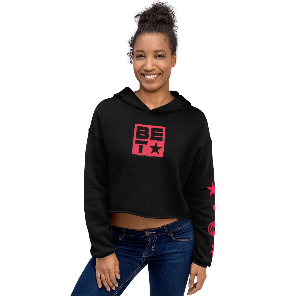 BET Icons Women's Fleece Crop Hooded Sweatshirt - Paramount Shop