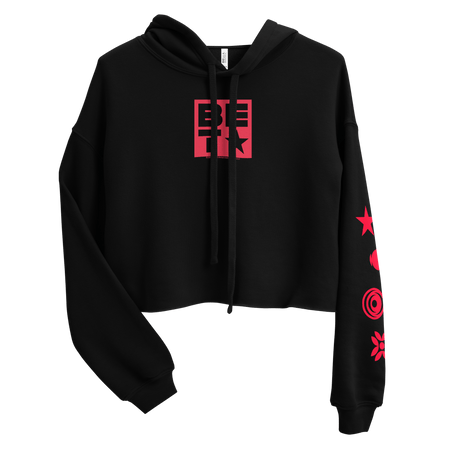 BET Icons Women's Fleece Crop Hooded Sweatshirt - Paramount Shop