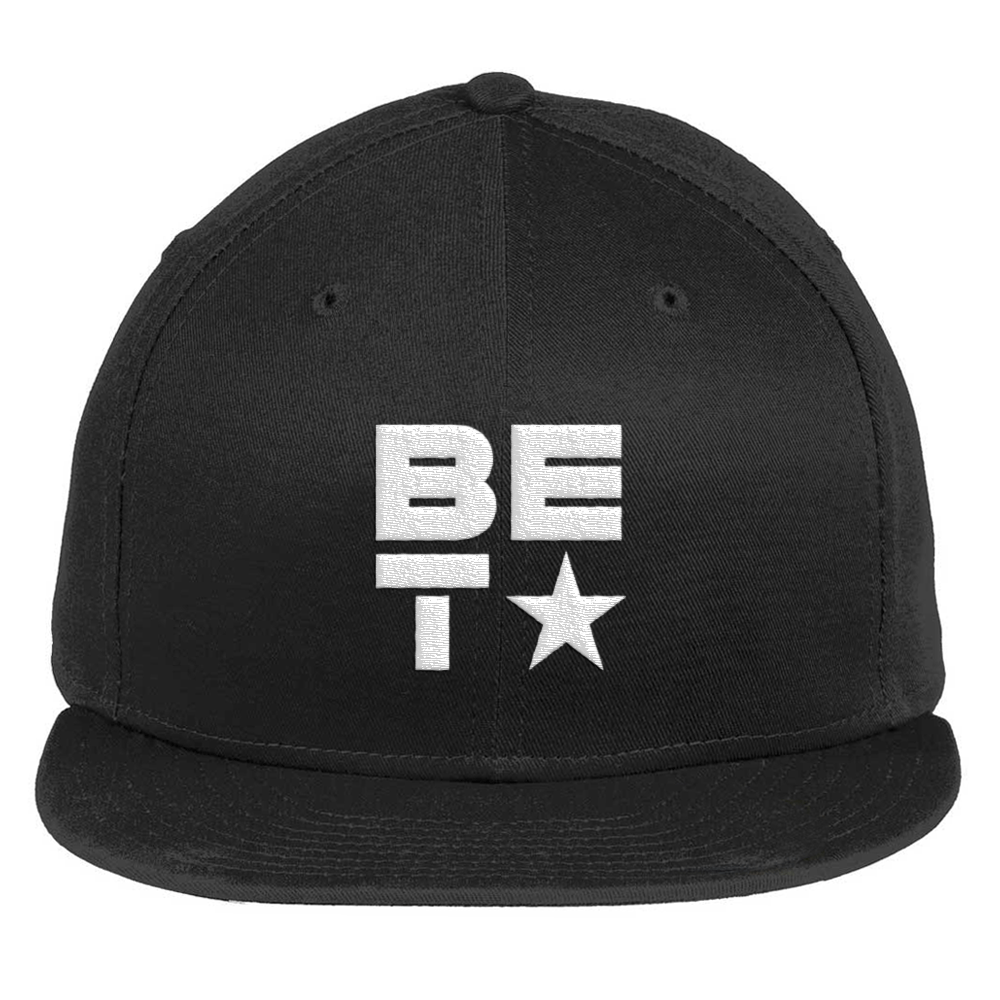 BET Logo Embroidered Flat Bill Hat - Paramount Shop