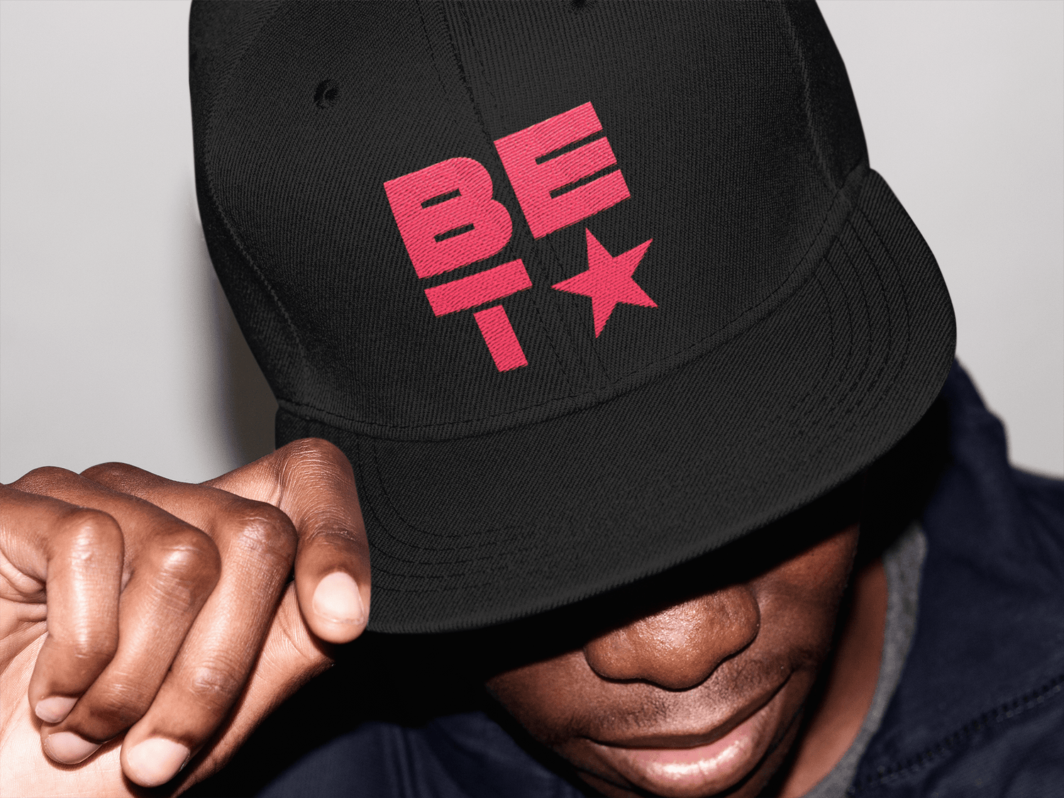 BET Logo Embroidered Flat Bill Hat - Paramount Shop