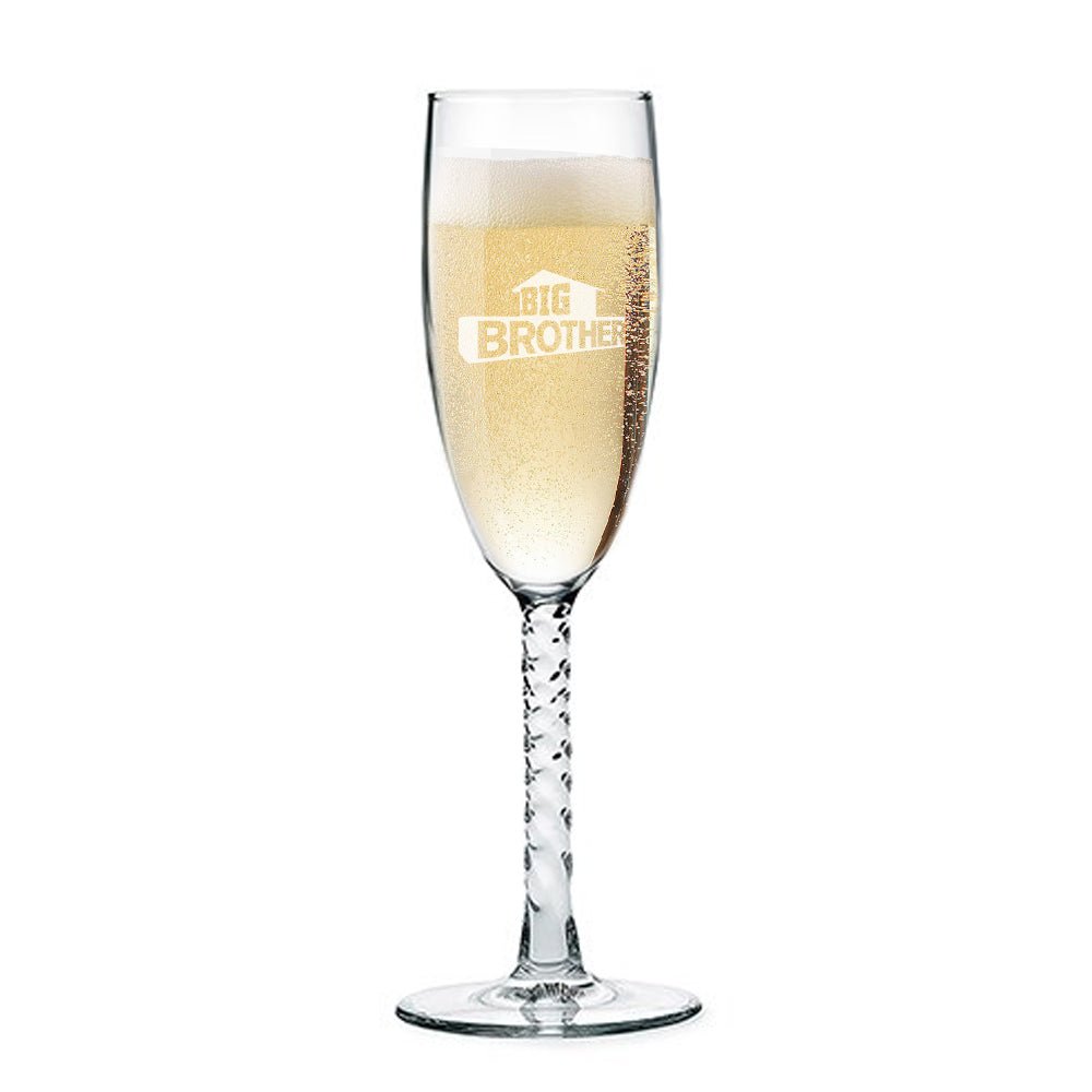 Big Brother Logo Laser Etched Champagne Flute - Paramount Shop