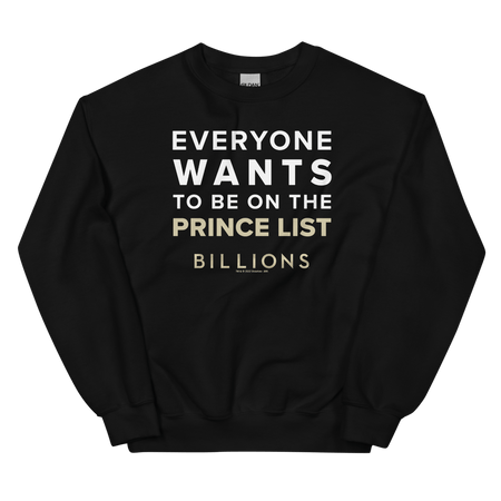 Billions Prince List Fleece Crewneck Sweatshirt - Paramount Shop