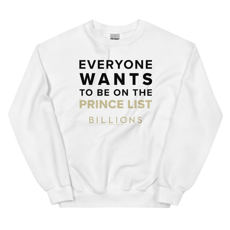 Billions Prince List Fleece Crewneck Sweatshirt - Paramount Shop