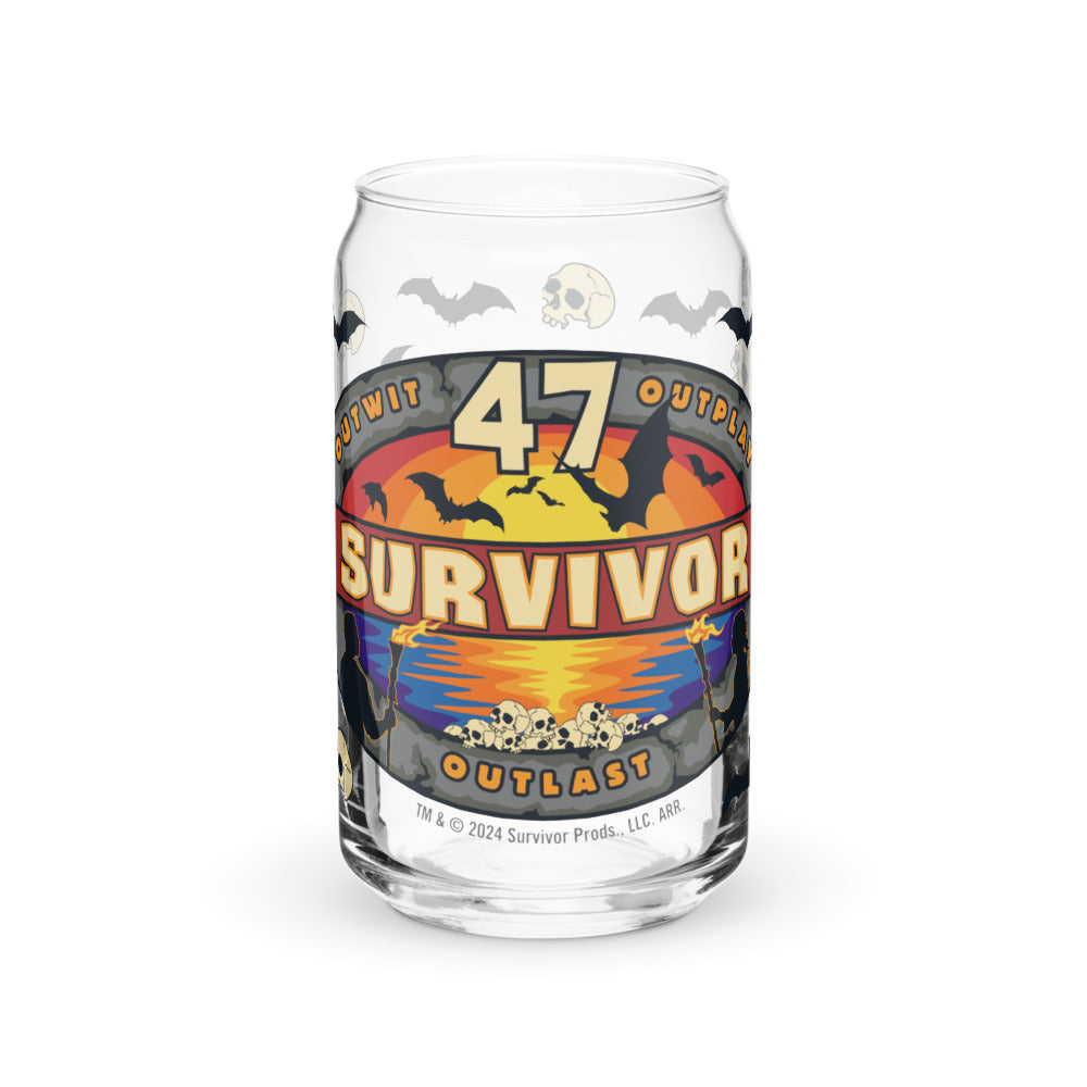 Survivor Season 47 Logo Can-Shaped Glass