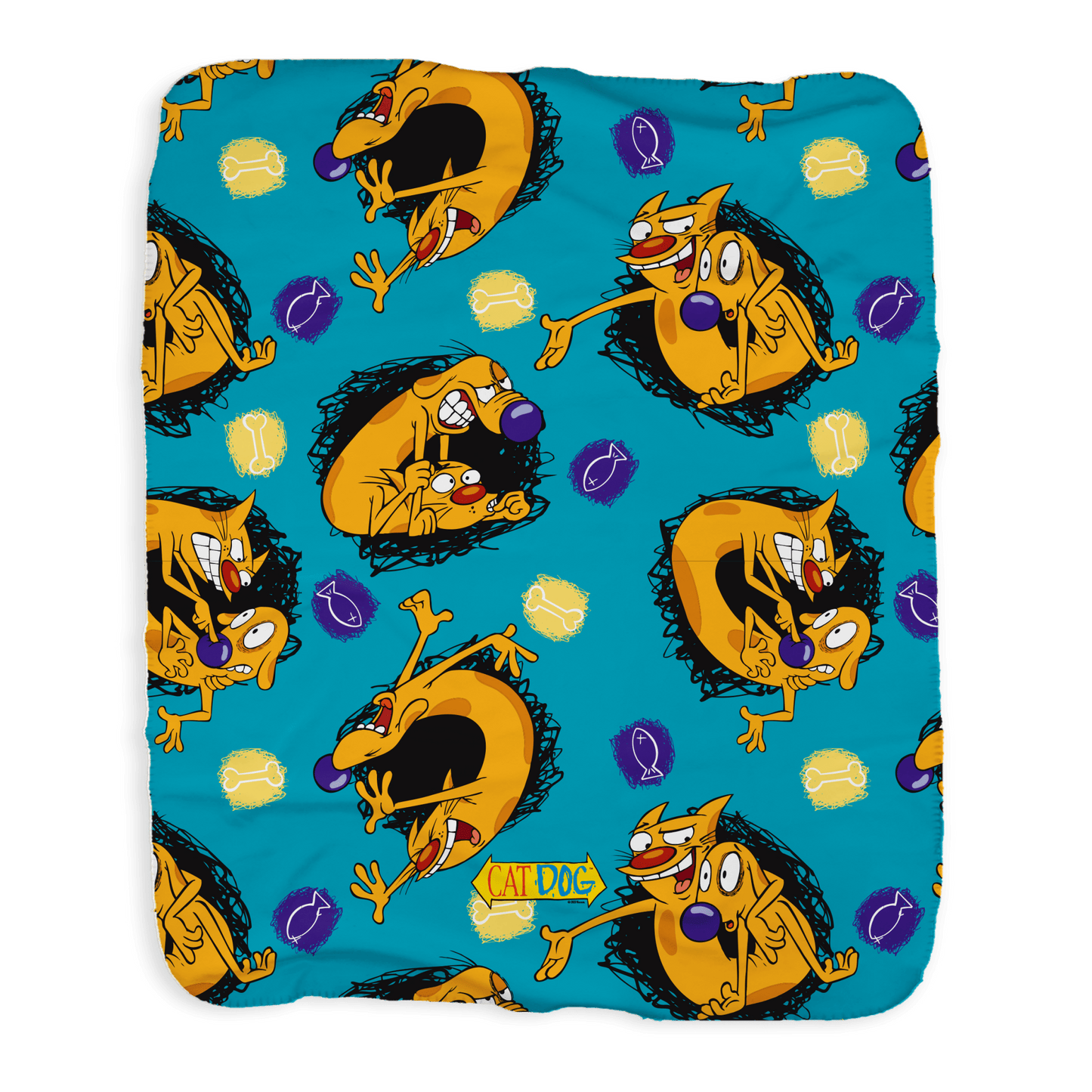 CatDog Best Friends Grey Sherpa Blanket - Paramount Shop