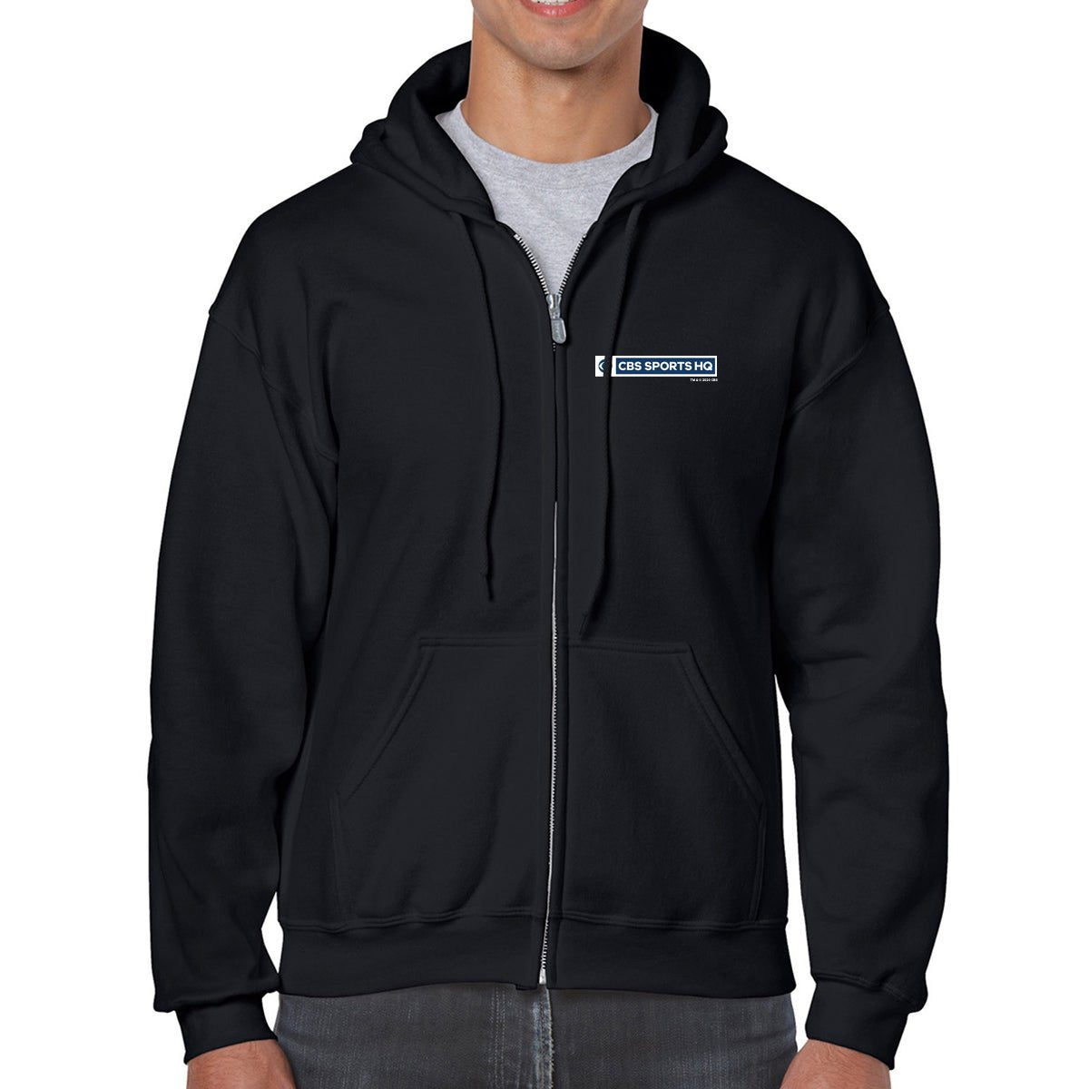 CBS Sports HQ Fleece-Kapuzen-Sweatshirt mit Reißverschluss