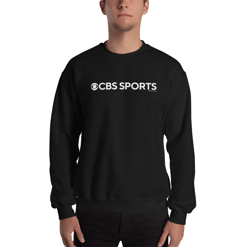 CBS Sports Logo Fleece-Sweatshirt mit Rundhalsausschnitt