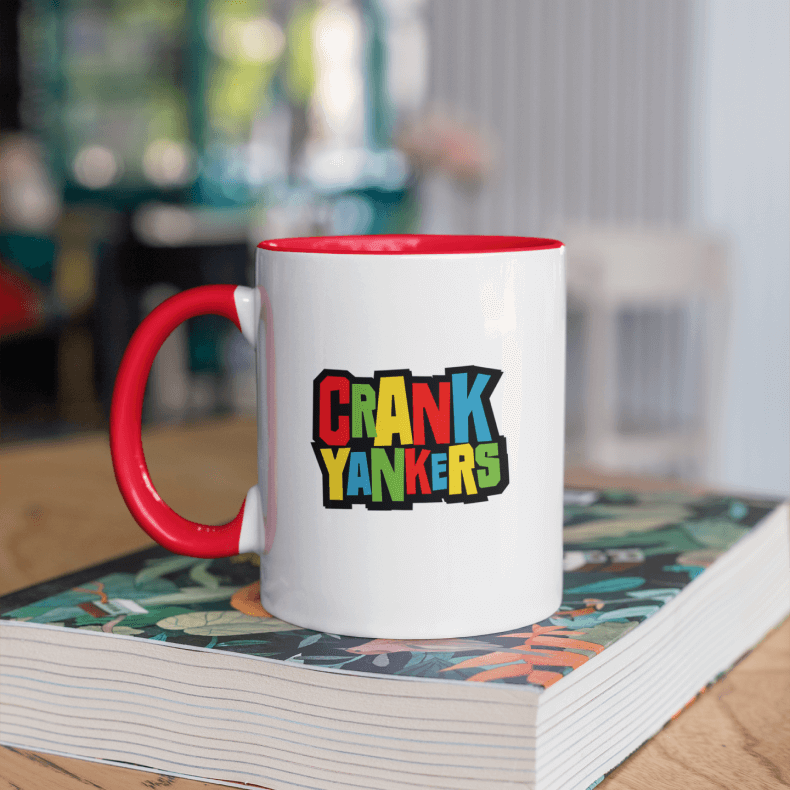 Crank Yankers Logo Taza bicolor