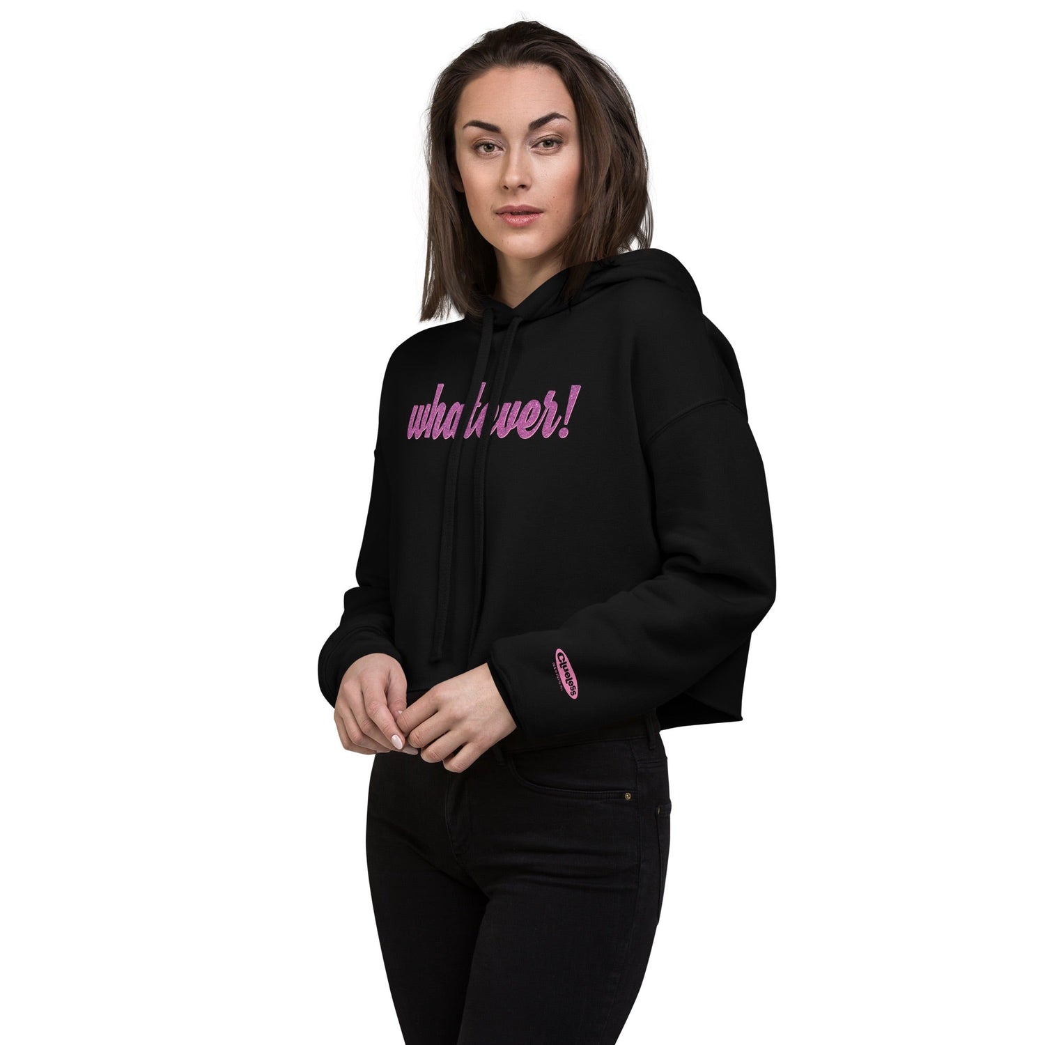 Clueless Whatever Women's Fleece Crop Sweatshirt - Paramount Shop