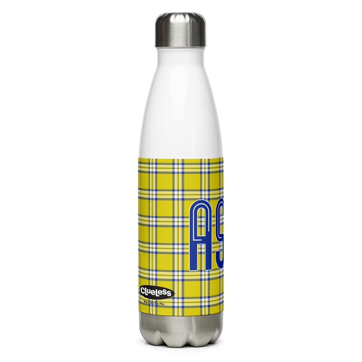 Clueless Yellow Plaid Stainless Steel Water Bottle - Paramount Shop