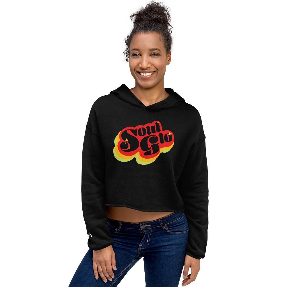 Coming To America Soul Glo Women's Fleece Crop Hooded Sweatshirt - Paramount Shop