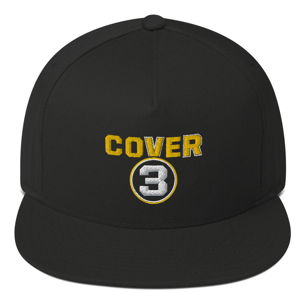 Cover 3 Logo Embroidered Flat Bill Hat - Paramount Shop