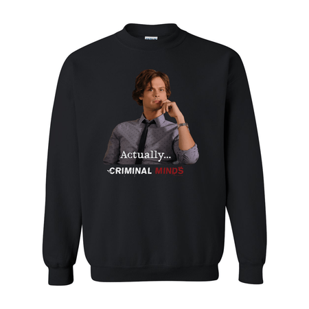 Criminal Minds Spencer Reid Actually... Fleece Crewneck Sweatshirt - Paramount Shop