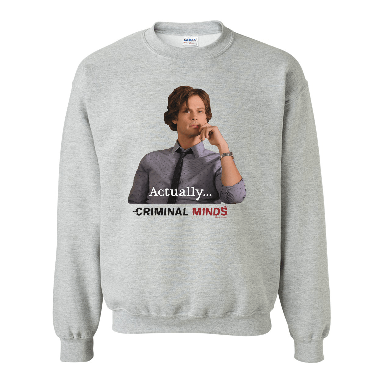 Criminal Minds Spencer Reid Actually... Fleece Crewneck Sweatshirt - Paramount Shop