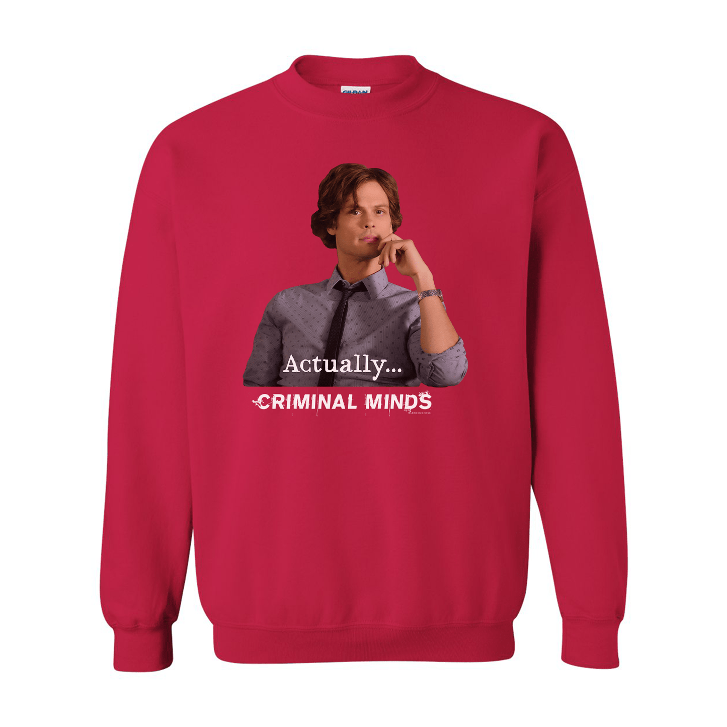 Criminal Minds Spencer Reid Actually... Fleece Crewneck Sweatshirt - Paramount Shop