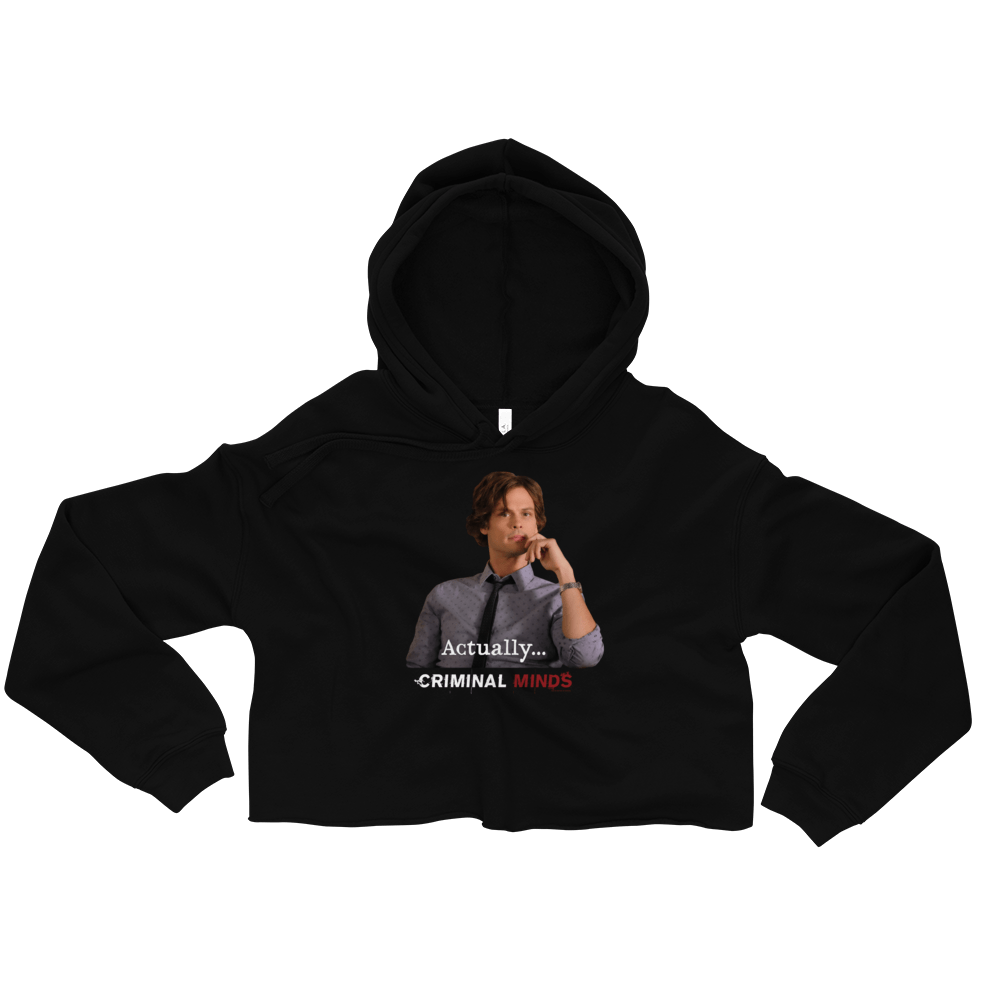 Criminal Minds Spencer Reid Actually... Women's Fleece Crop Hooded Sweatshirt - Paramount Shop