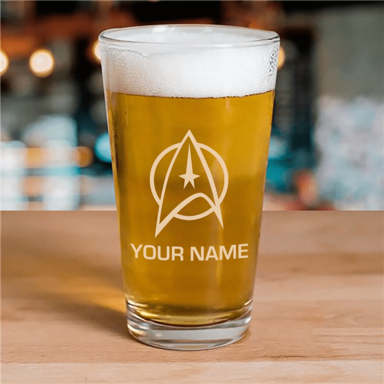 Star Trek: The Original Series Delta Personalisierbar Lasergraviertes Pint-Glas
