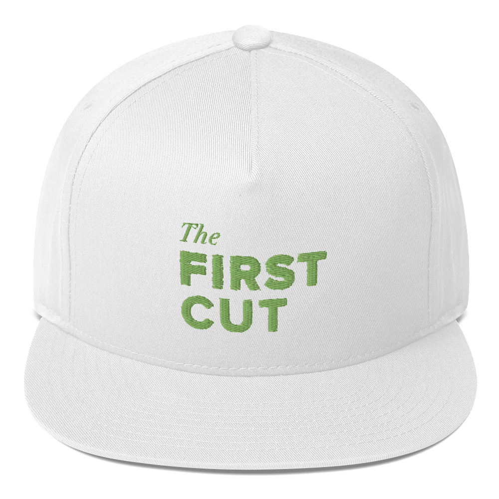 First Cut Golf Podcast Logo Embroidered Flat Bill Hat - Paramount Shop