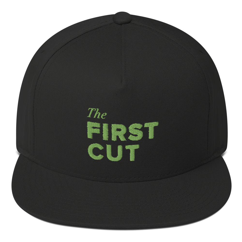 First Cut Golf Podcast Logo Embroidered Flat Bill Hat - Paramount Shop