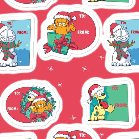 Garfield Holiday Gift Label Sticker Sheet - Paramount Shop