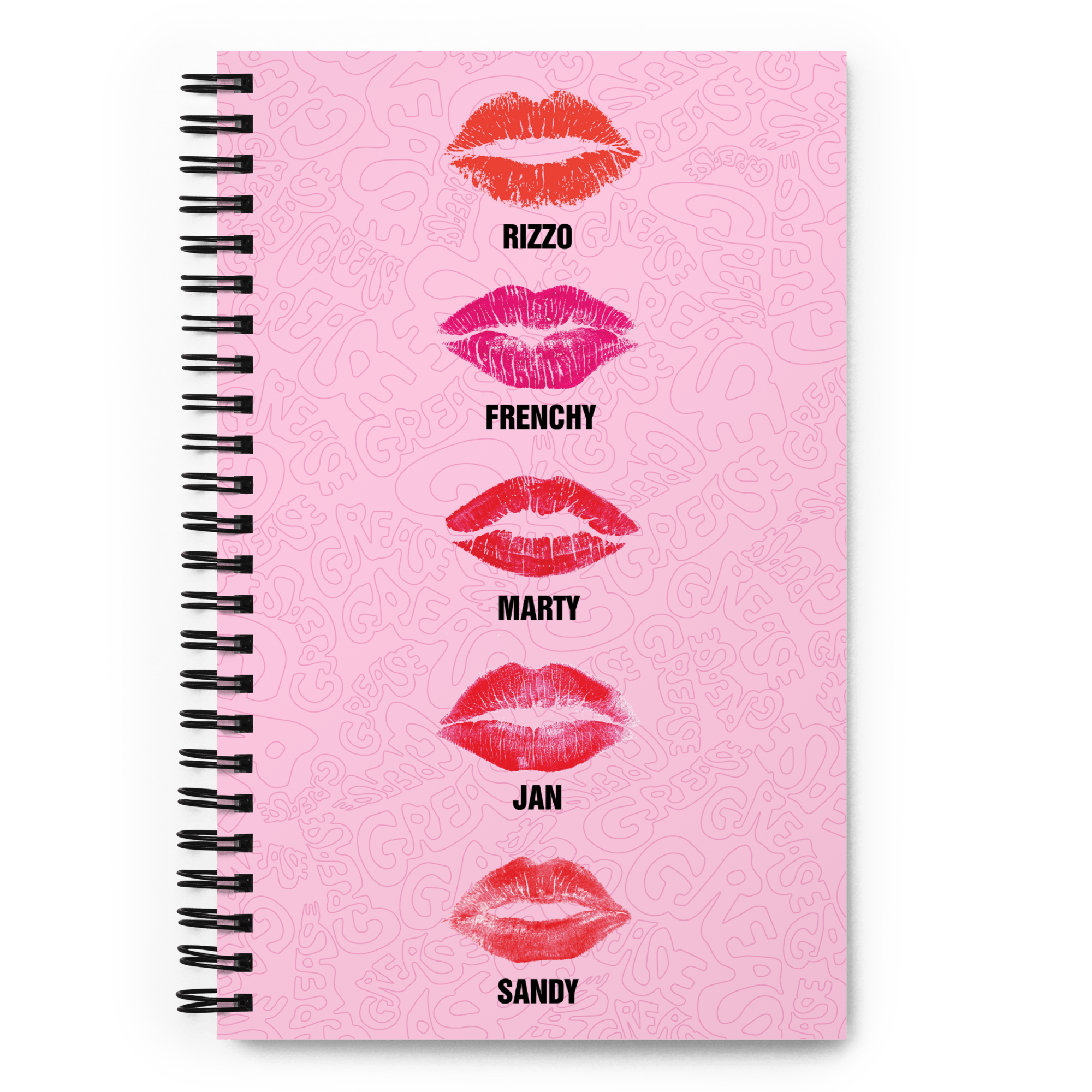 Grease Rosa Damen Küsse Spirale Notebook