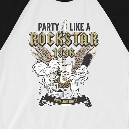 Hey Arnold! Party Like a Rockstar Unisex 3/4 Sleeve Raglan Shirt - Paramount Shop