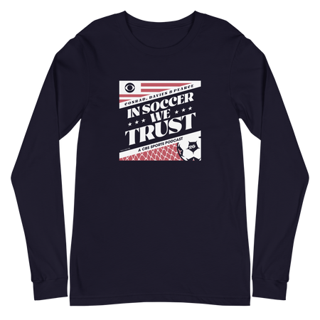 In Soccer We Trust Podcast Key Art Adult Long Sleeve T - Shirt - Paramount Shop