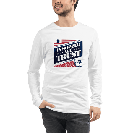 In Soccer We Trust Podcast Key Art Adult Long Sleeve T - Shirt - Paramount Shop