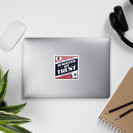 In Soccer We Trust Podcast Key Art Die Cut Sticker - Paramount Shop