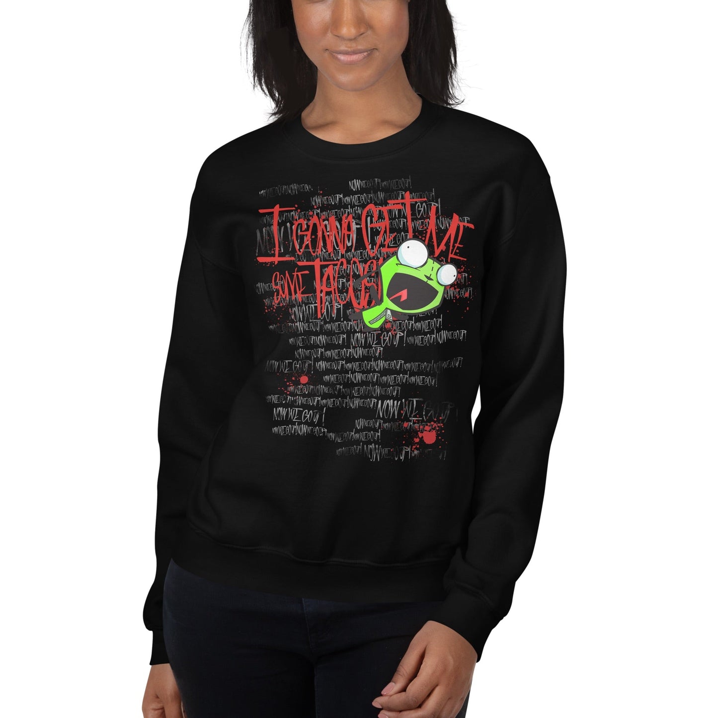 Invader Zim Gonna Get Me Some Tacos Adult Crewneck Sweatshirt - Paramount Shop