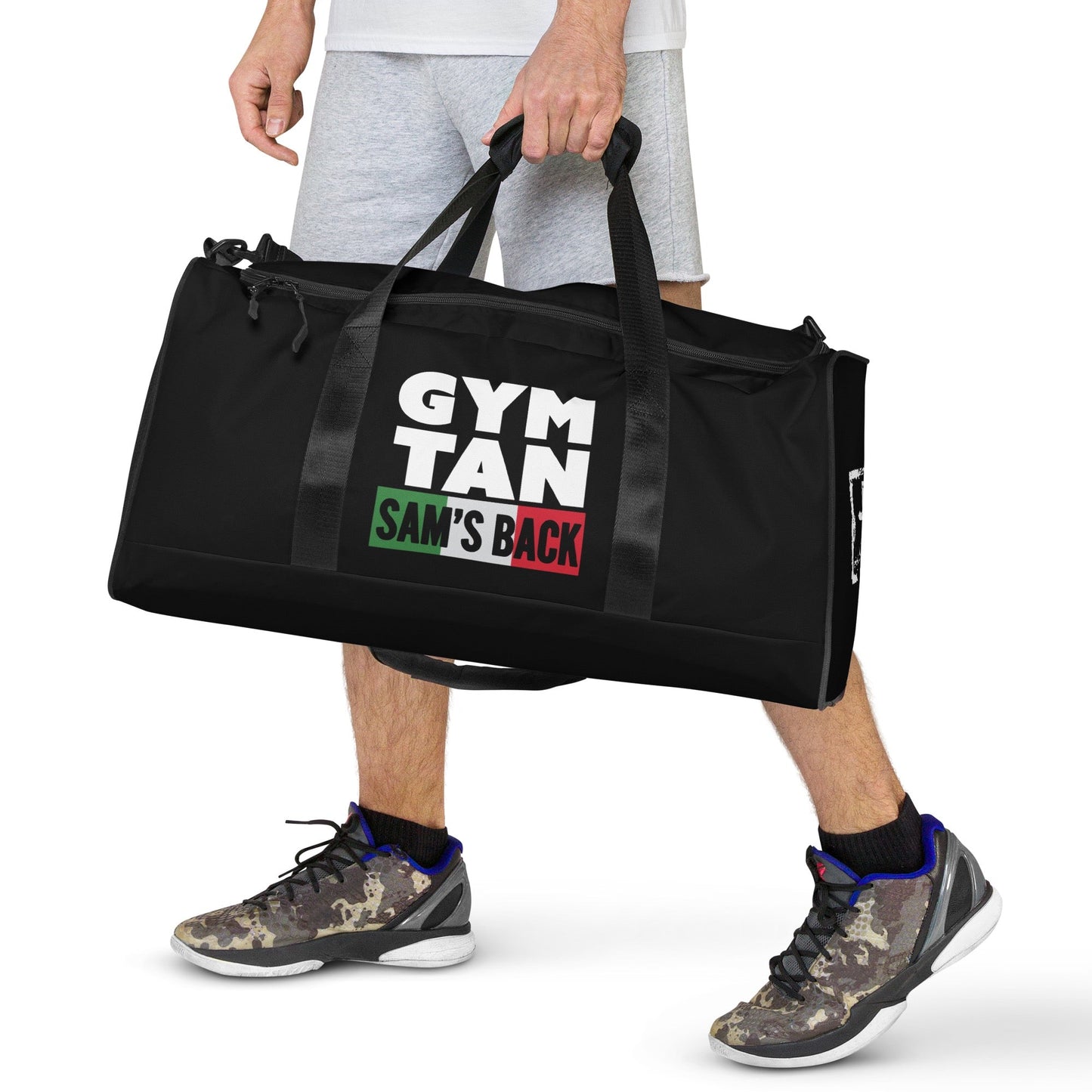 Jersey Shore Family Vacation Gym, Tan, Sam's Back Duffle Bag - Paramount Shop