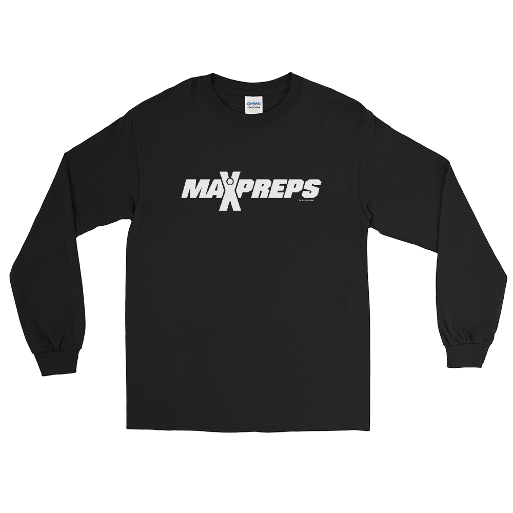 MaxPreps Logo White Adult Long Sleeve T - Shirt - Paramount Shop