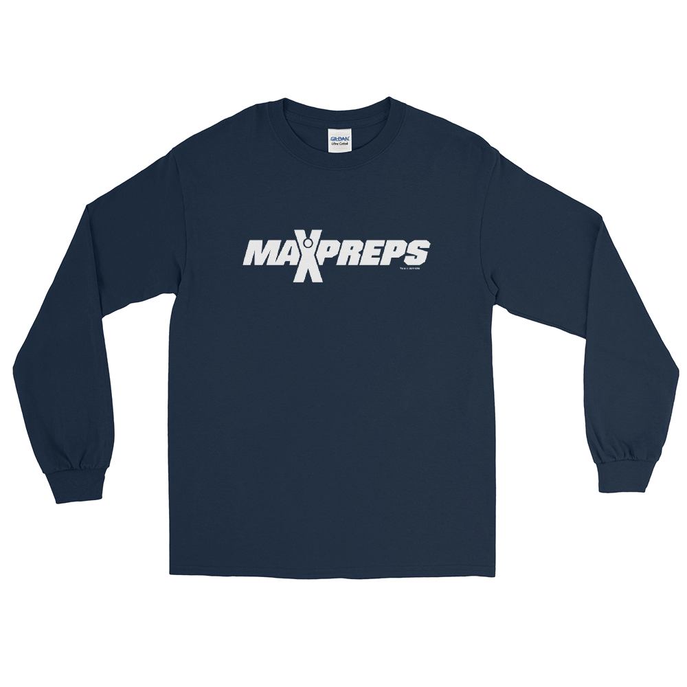 MaxPreps Logo White Adult Long Sleeve T - Shirt - Paramount Shop