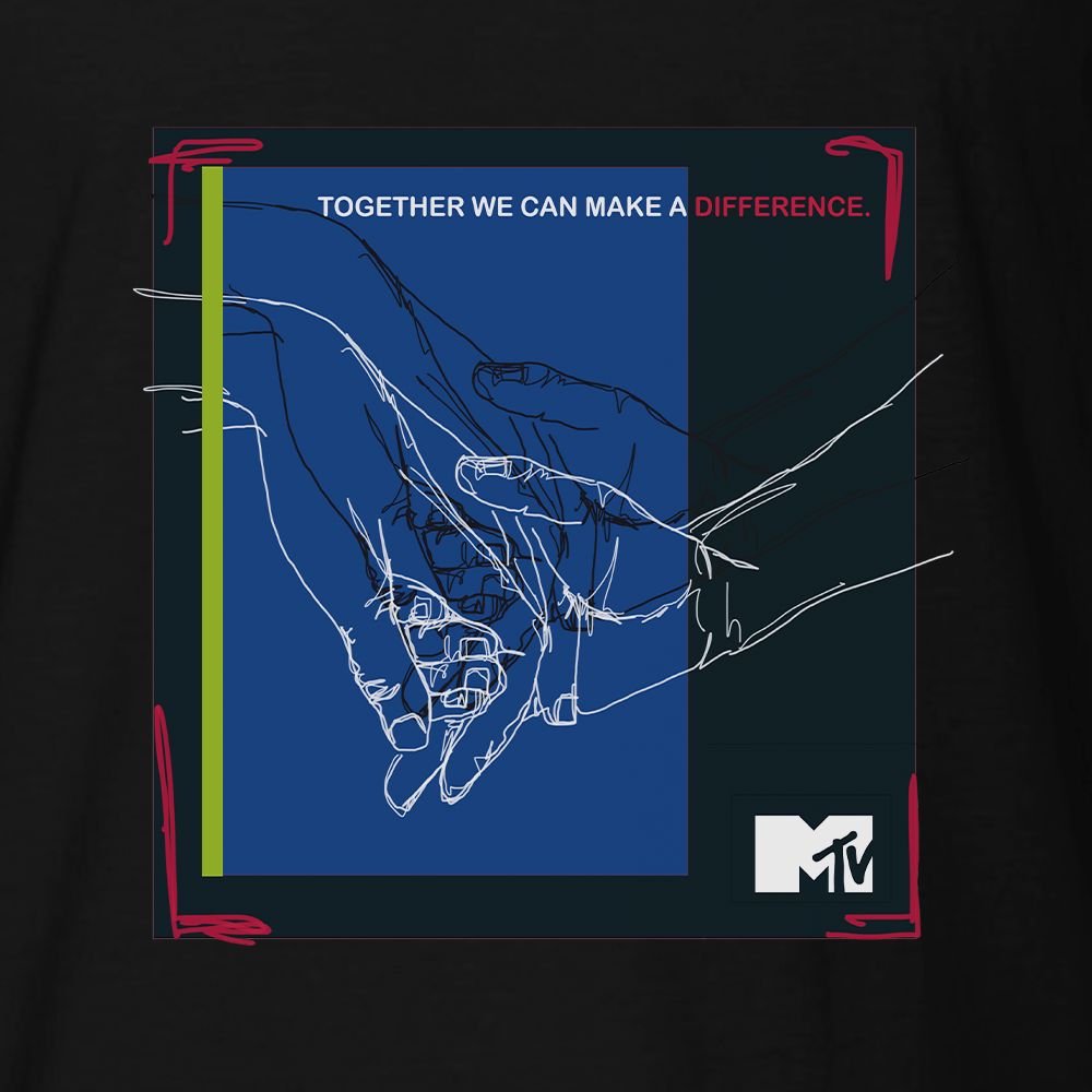 MTV Together We Can Make A Difference Adult Short Sleeve T - Shirt - Paramount Shop