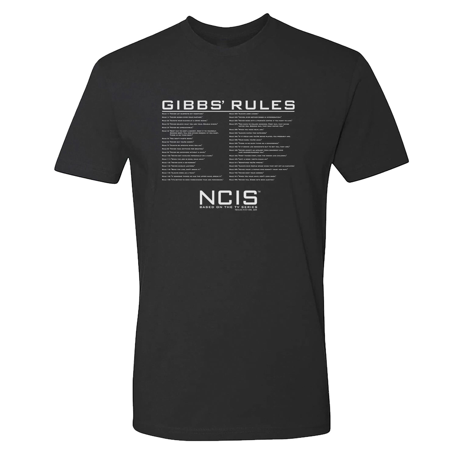 NCIS Gibbs Rules Adult Short Sleeve T - Shirt - Paramount Shop