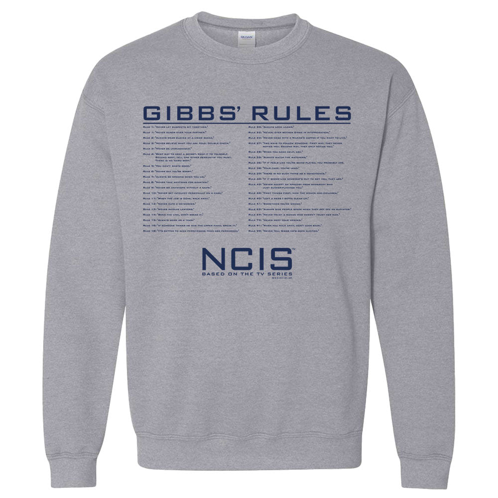 NCIS Gibbs Rules Crew Neck Sweatshirt - Paramount Shop