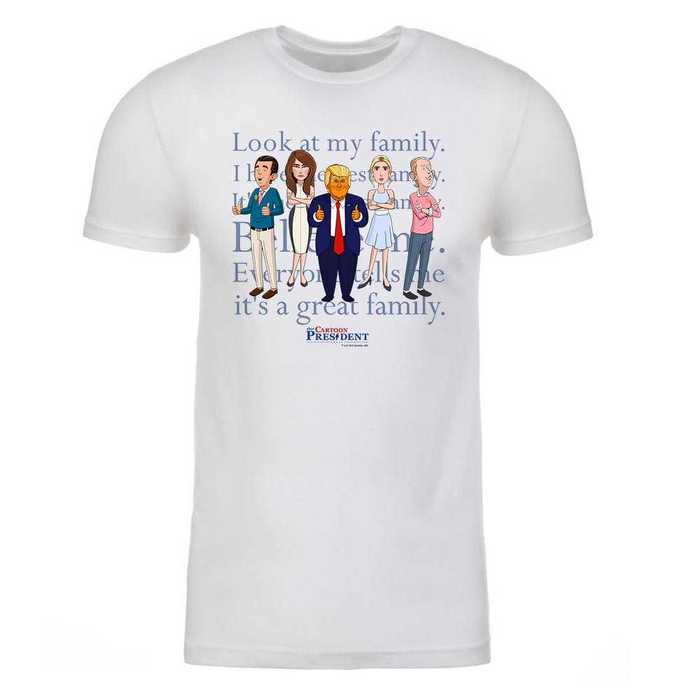 Our Cartoon President Trump Family Adult Short Sleeve T - Shirt - Paramount Shop