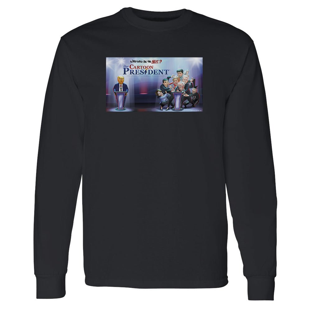 Our Cartoon President Who Will Be the Next Cartoon President? Adult Long Sleeve T - Shirt - Paramount Shop