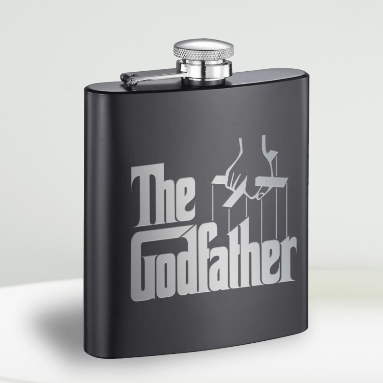 The Godfather Logo Petaca grabada con láser