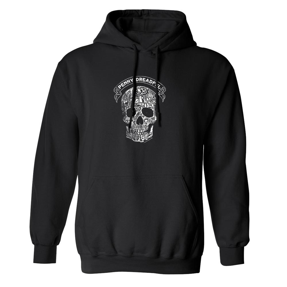 Penny Dreadful Line Art Skull Fleece Hooded Sweatshirt - Paramount Shop