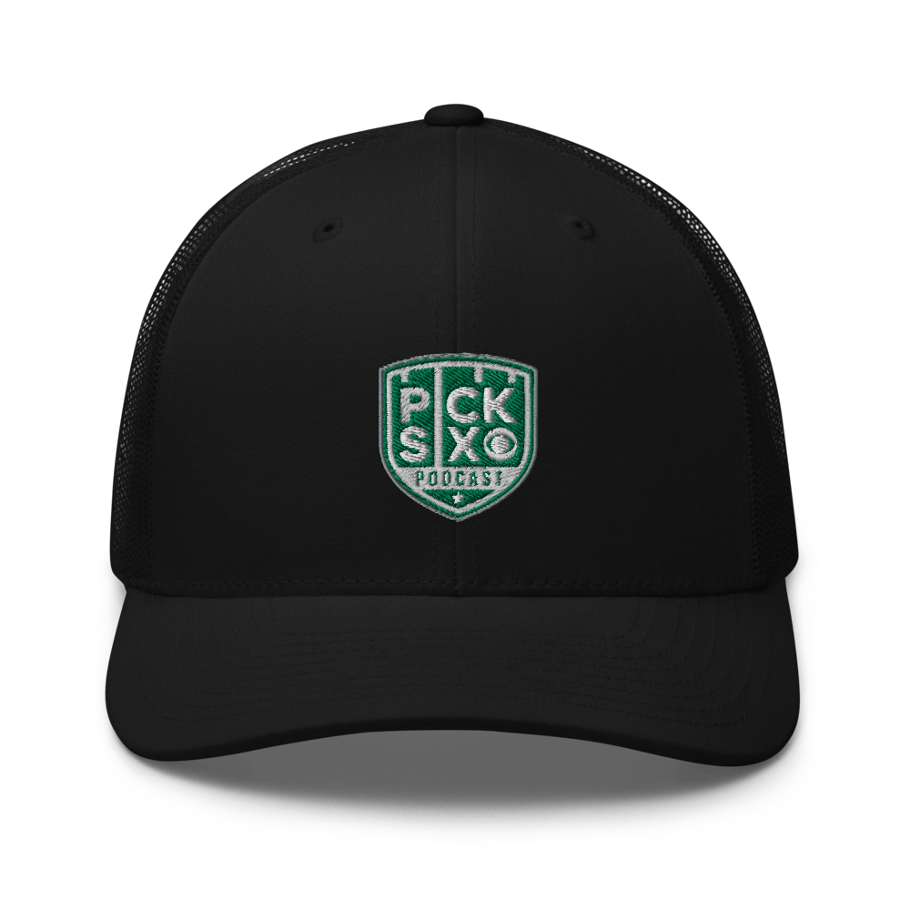 Pick Six Podcast Logo Retro Trucker Hat - Paramount Shop